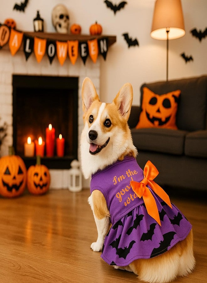 Abbylike 3 Pcs Seasonal Dog Outfits Christmas Halloween Thanksgiving Pet Costume Cotton Holiday Puppy Dress Lightweight Pet Apparel with Bowknot for Large Medium Cat Clothing, Small - Image 5